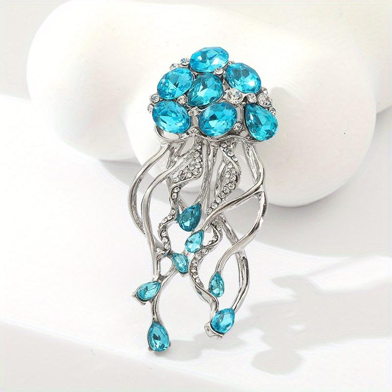

Elegant Rhinestone Jellyfish Brooch - Retro Unique Marine Creature Design, Unisex Luxury Jewelry, Ideal for Formal Occasions