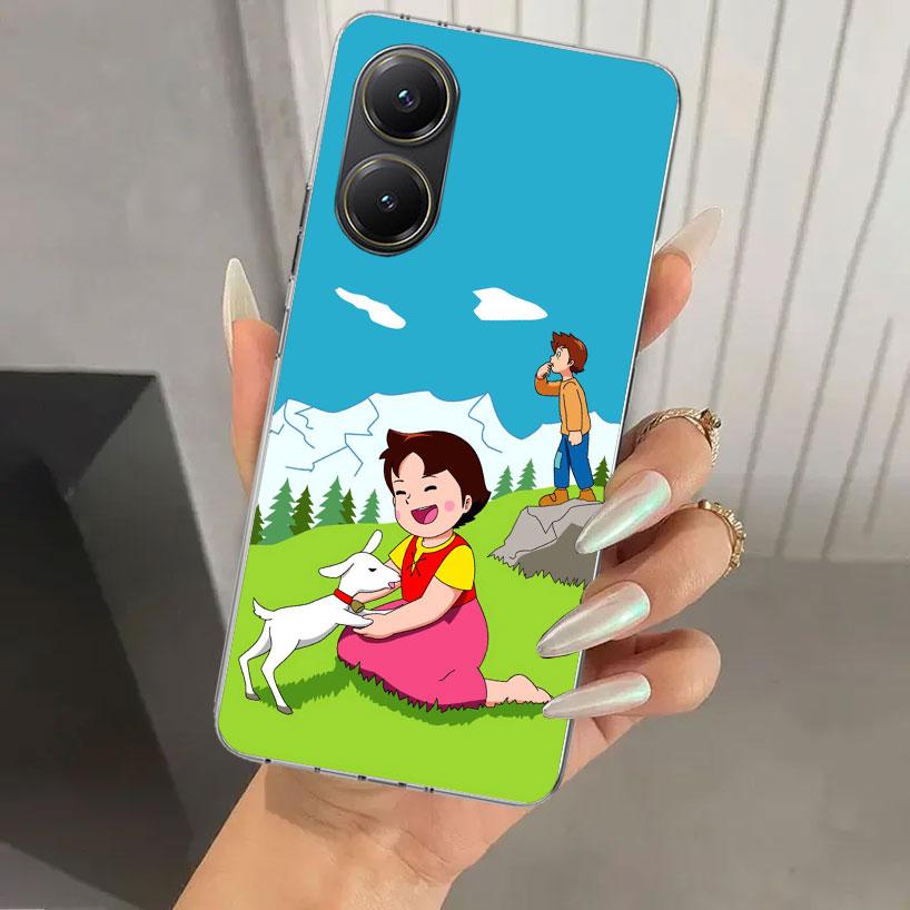 Heidi Cute Cartoon Phone Case for Xiaomi Poco X5 X6 X7 Pro F7 Ultra M7 Redmi 15 15C 13 13C 12 12C 10 10A 10C 9 9A 9C 9T Shell Po