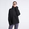 Women's Hooded Drawstring Zipper Outdoor Windbreaker Jacket