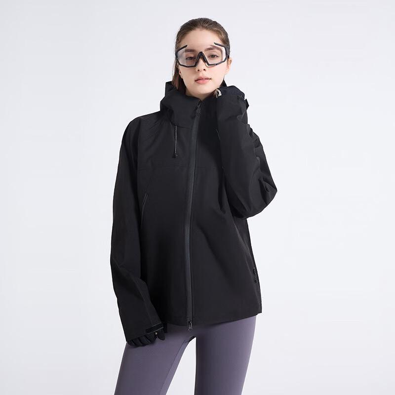 Women's Hooded Drawstring Zipper Outdoor Windbreaker Jacket