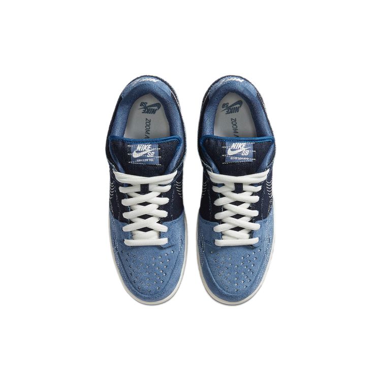 Nike Dunk Low Pro PRM SB Sashiko Pack Unisex Sneakers Blue Mystic-Navy Gum-Light-Brown CV0316-400