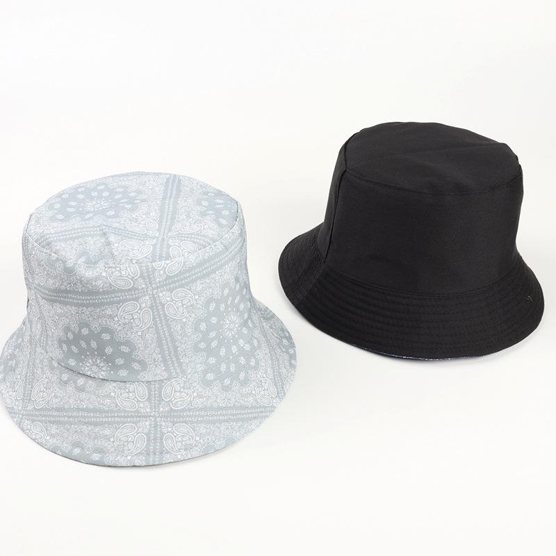 Unisex Trendy Versatile Sunshade Bucket Hat with Cashew Flower,Double-sided Sun Hat for Outdoor Vacation Travel