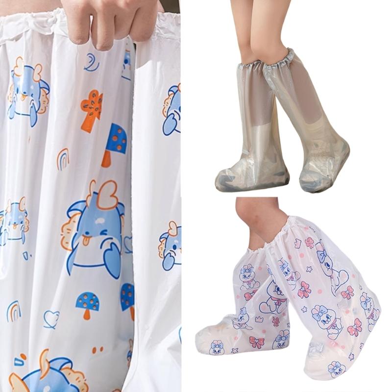High Top Design Shoe Covers Disposable Water Resistant Boot Covers Overshoes Shoe Protectors Thickened Rain Shoes