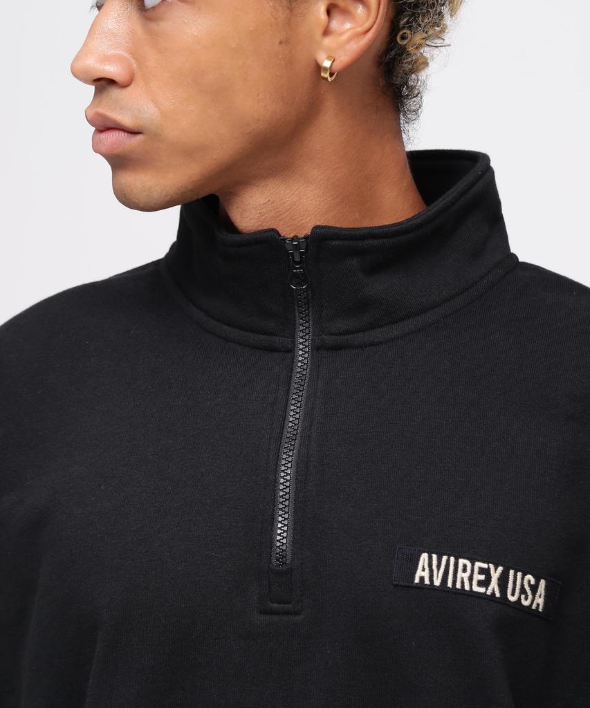 WEB Limited HALF ZIP FATIGUE SWEAT Half Zip Fatigue Sweat L 010 Black [Avirex] Men's 783-4232009