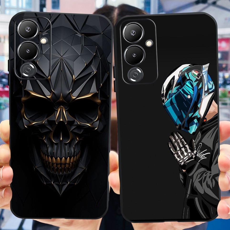 For Tecno Pova 4 / Pova 4 Pro Case Back Cover Skull Dragon Cool Style Cartoon Coques Soft Black Silicone Bumper For LG7n LG8n