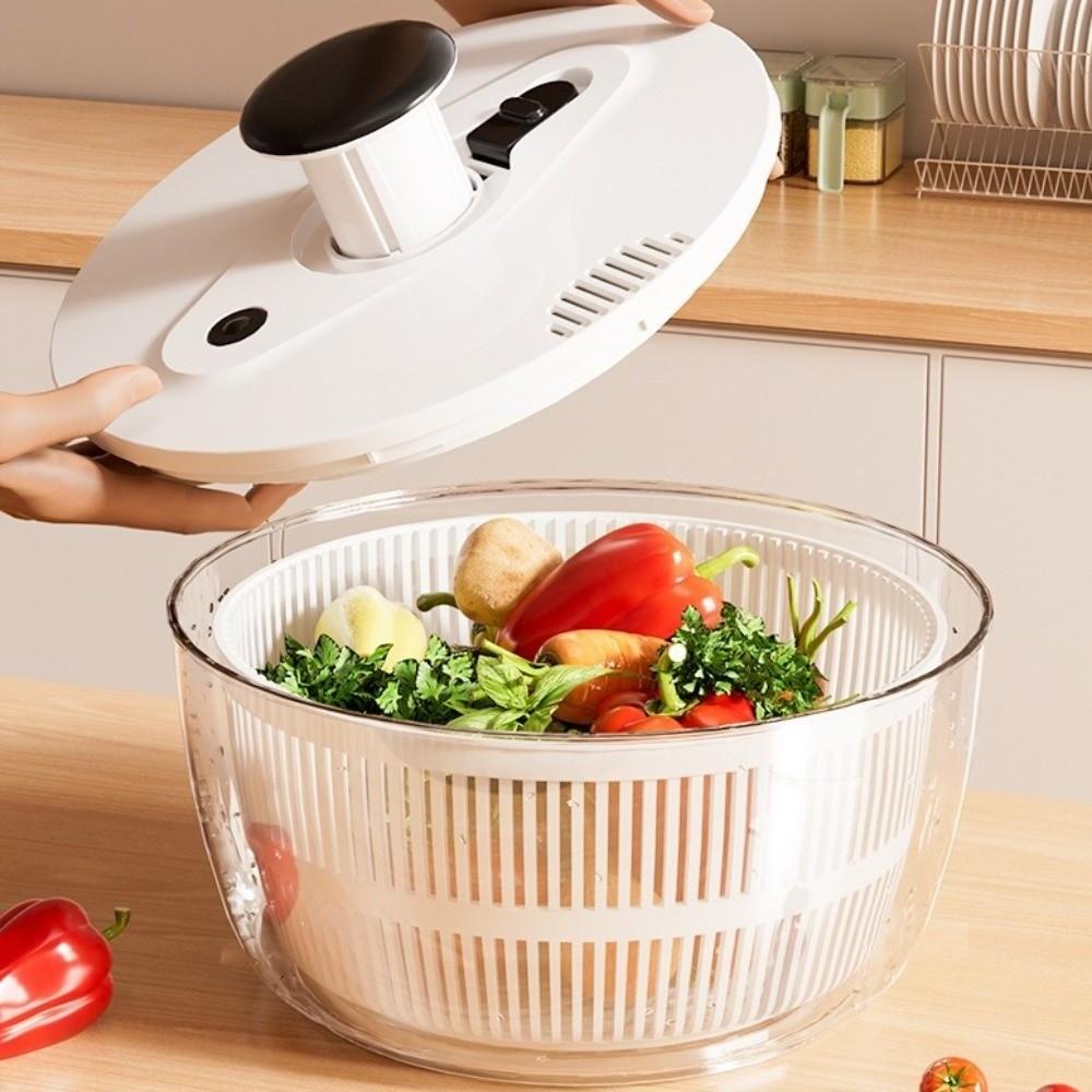 Rotating Salad Spinner Large Capacity Fruit Drain Basket Vegetable Fruit Washer  Kitchen Use