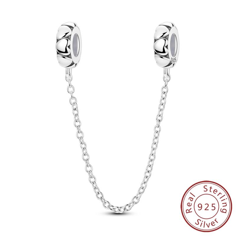 Safety Chain Charms Fit Original Copper Charms Beads Moon Star Butterfly Heart Safety Chain For Women Jewelry Gift