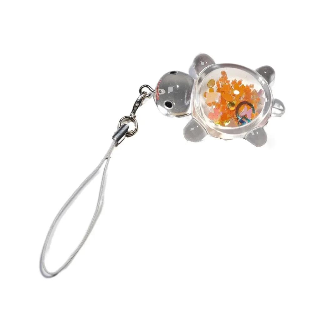 Luminous Turtle Phone Keychain Pendant Transparent Charm Mobile Phone Lanyard Anti Lost Short Little Turtle Phone Strap