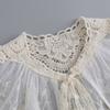 Korean Style Women False Collar Shawl Scarf Elegant Embroidery Lace Pleated Lace-Up Bowknot Shoulder Wrap Poncho Cape