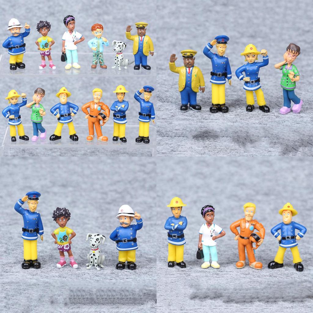 Hochwertige Sam Actionfigur Spielzeug 12er Set Feuerwehr Spielset PVC Puppen für Kinder