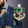 Crystal Boat Anchor Brooch: European & American Style Pirate Lapel Pin, Fashionable Korean Suit Accessory