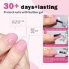 150 Pieces French Press On Nail Pre Applied Base Coat and Primer No Filing Needed for DIY Nail Art Salon Quality Nail