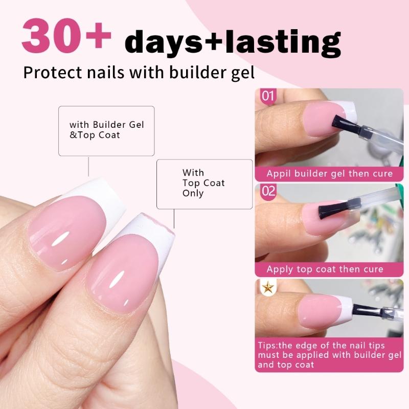 150 Pieces French Press On Nail Pre Applied Base Coat and Primer No Filing Needed for DIY Nail Art Salon Quality Nail