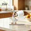 Sturdy Paper Roll Stand Funny Animals Wooden Toilet Holder, 3D Animal Bathroom Decor, Cute Cartoon Solid Wood Tissue Rack Free Standing for Home, Fun