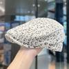 American retro leopard print forward hat spring and summer versatile face little beret street cool anti-wearing cap