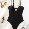 Modischer Riemen Schlank geschnitten Rückenfrei Einteiler Bikini Badeanzug Für Sommer Strand