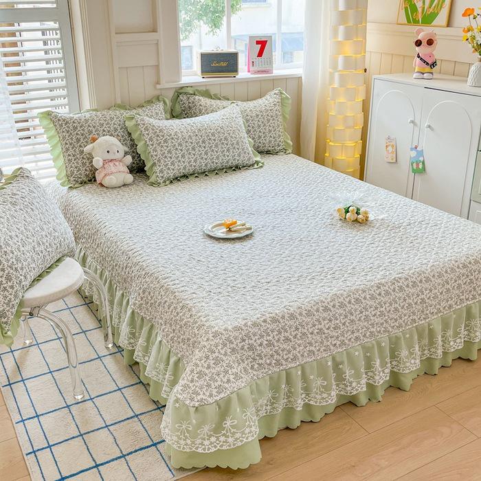 2025 Hot-Selling 5D Digital Print Milk Velvet Bedspread Set - Large, Luxurious 4-Piece with Baby Velvet Bed Skirt