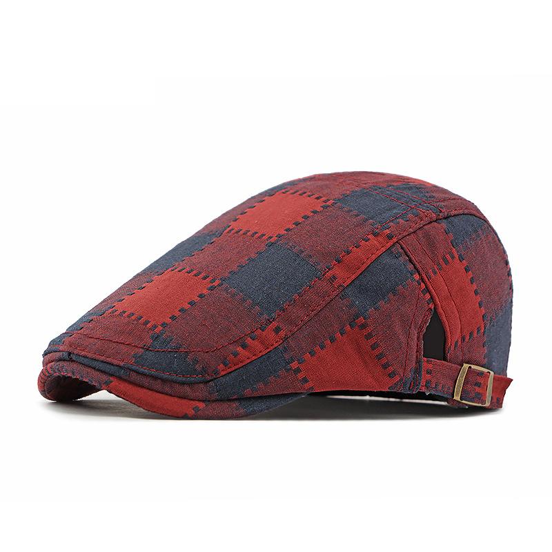 Women Peaked Cap Men's Plaid Beret Spring Autumn Forward Cap Outdoor Sunshade Cap
