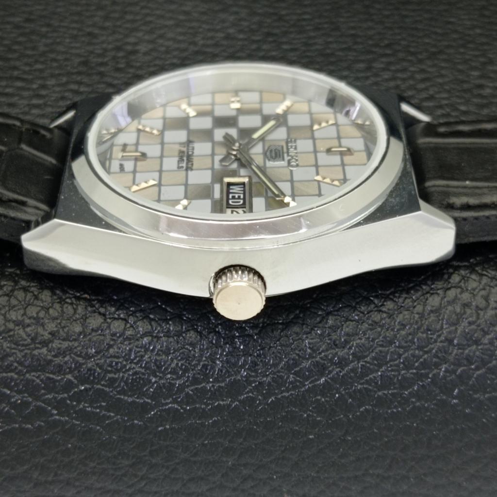 REFURBISHED SEIKO 5 AUTOMATIC MENS WATCH JAPAN MADE GREY DIAL CUSTOM a440042-2 QV90-a440042