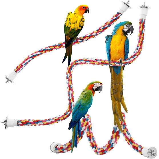 Bird Rope Perches,Parrot Toys 48 Inches Rope Bungee Bird Toy (48 Inches)[1 Pack]