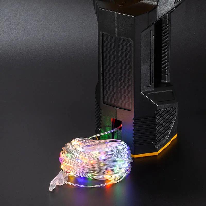 High Power LED Searchlight Multifunctional Torch Head 90° Rotatable With Colorful Strip Light Outdoor Camping Light