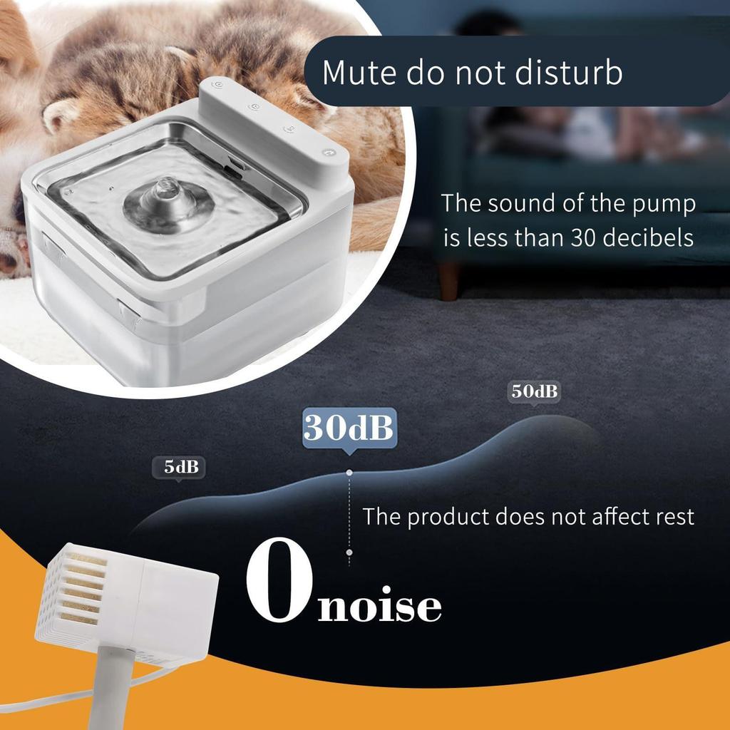 Stainless Steel Wireless Smart Pet Water Dispenser - Automatic Drinking Fountain for Dogs and Cats with Sensor