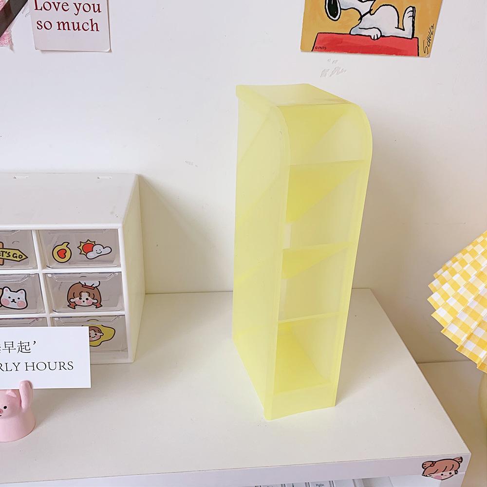 Nový stolní organizér Držák na tužky štětec na make-up Úložný box 4 mřížka Uskladňovací organizér se šikmým vkládáním Školní potřeby