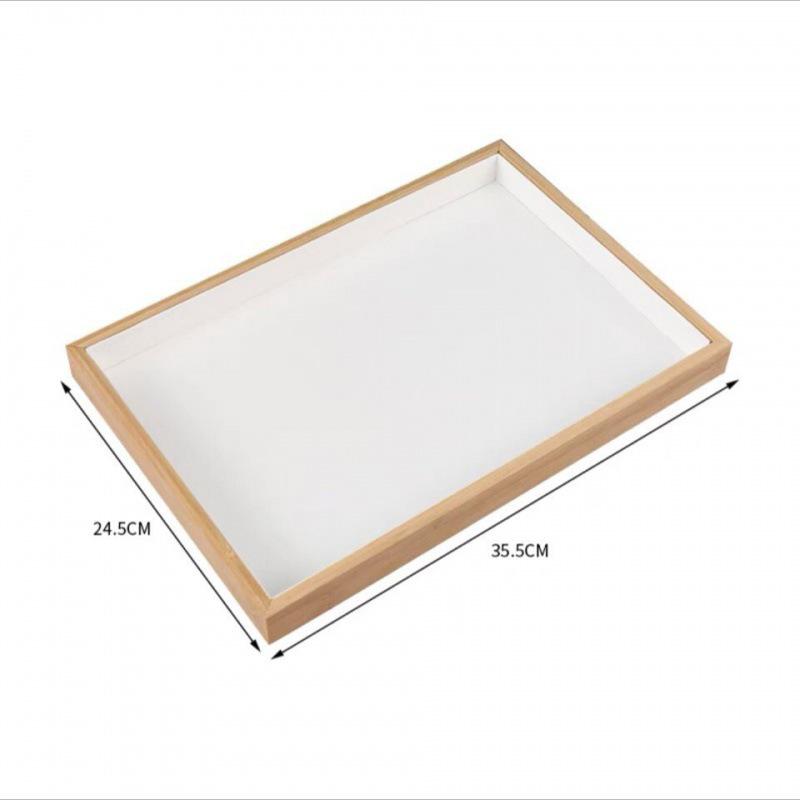Bamboo Jewelry Display Tray with Velvet Lining for Bracelets & Necklaces
