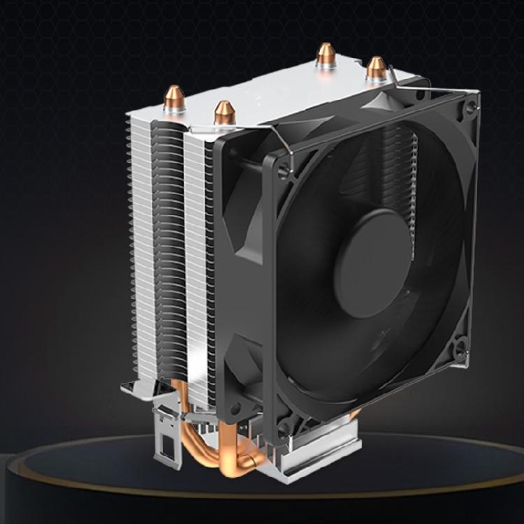 CPU Air Cooling Fan 12V 4Pin 2 Heat Pipe PC Processor CPU Fan Aluminum Copper Heatsink for LGA 775 1700 1851 115X 1200