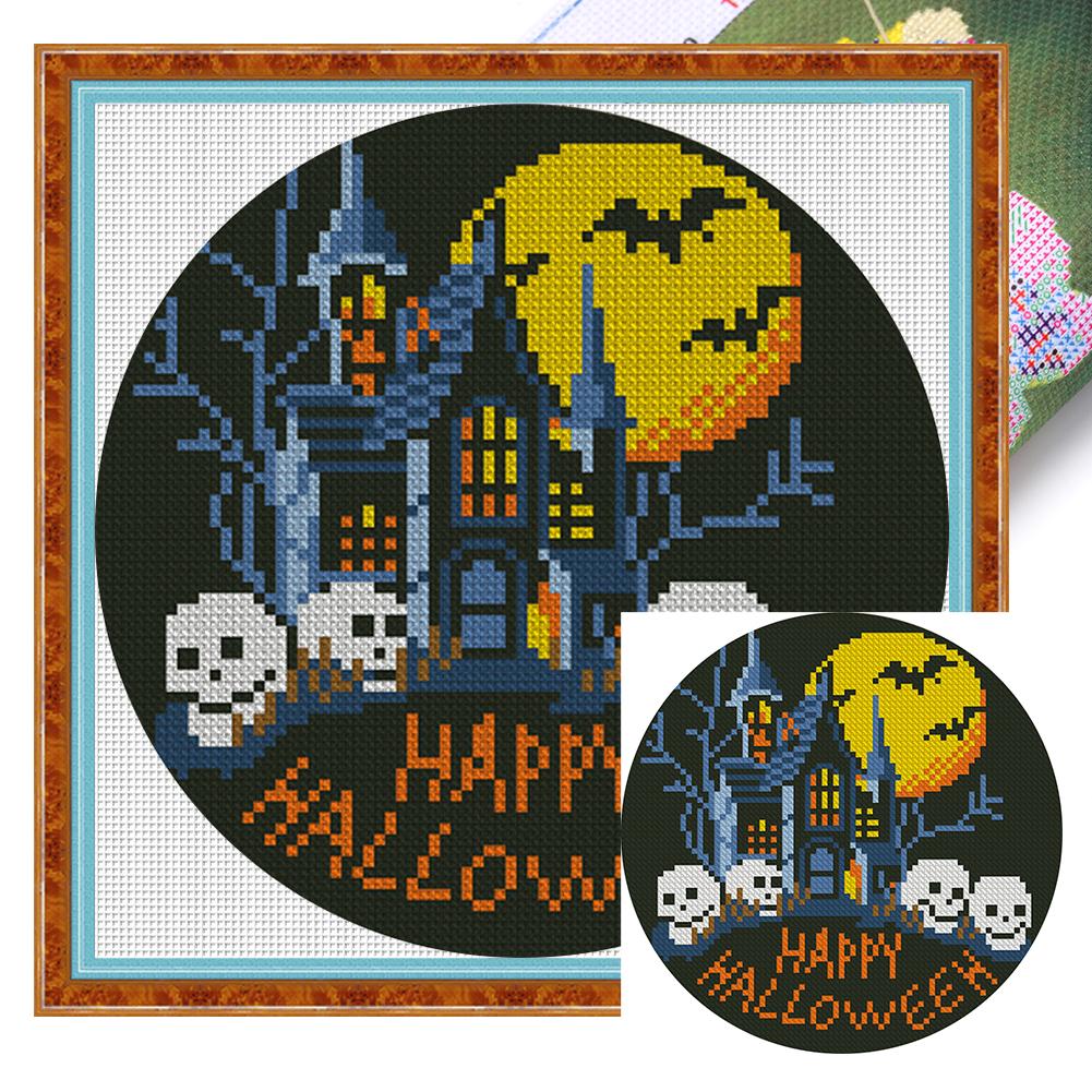 Halloween Printed Cross Stitch Kit DIY 11CT Embroidery Craft Set Home Decor