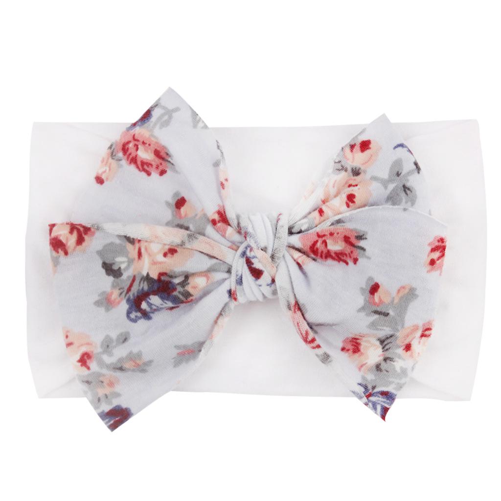 Bohemian Style Elastic Bow Nylon Headband for Babies and Kids