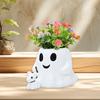 Resin Planter Pot Modern Flowerpot Office Halloween Ghost Treat Bucket Pen Holder for Farmhouse Bedroom Garden Living Room Shelf