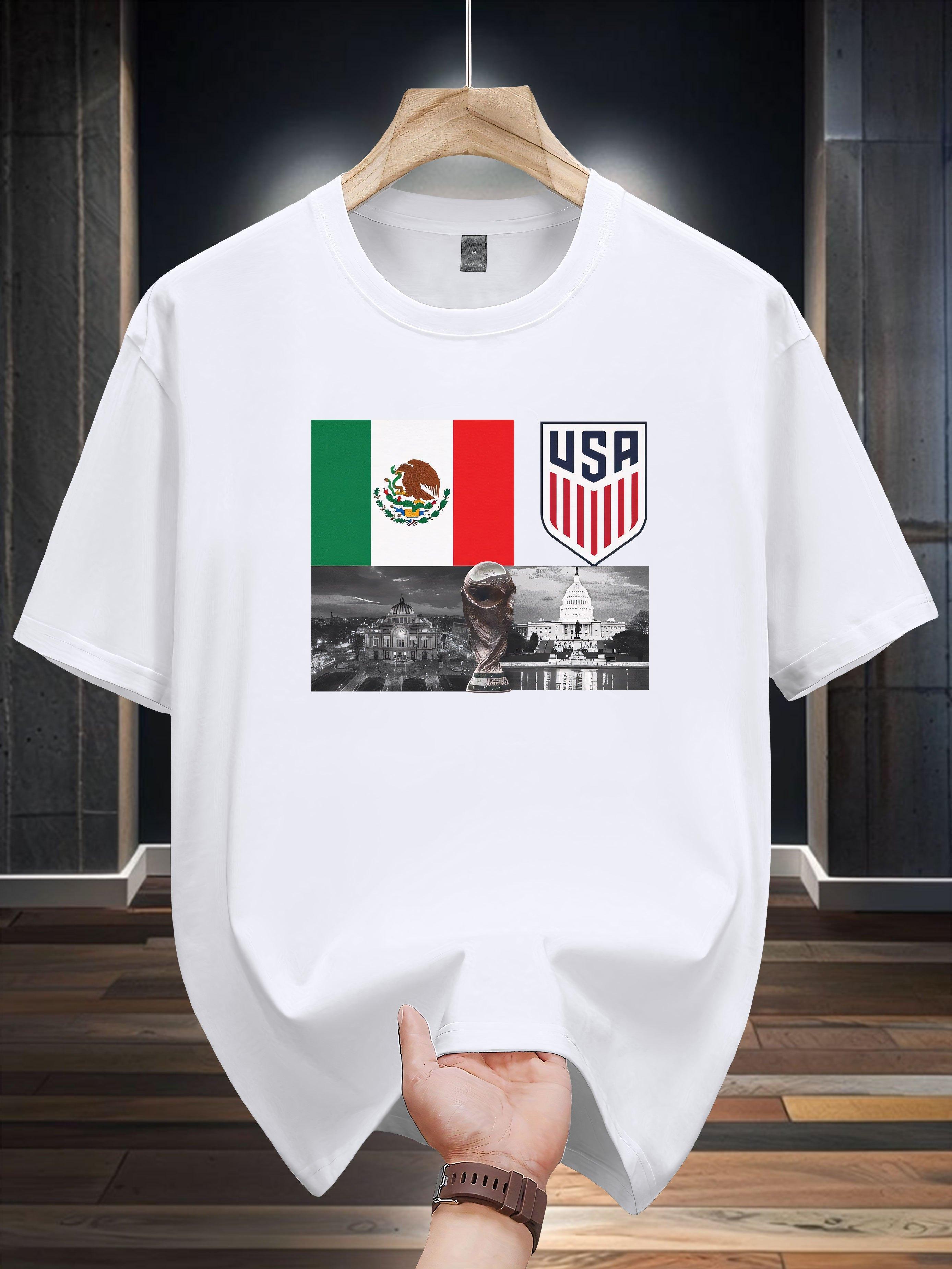 T-shirt -  Mexico vs. USA  Graphic with Flag Design XXXL