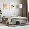 VidaXL Metal Bed Frame with White Headboard 140x190 Cm 353684