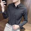 V-Ausschnitt Hemd Herren Langarm Trend Hübsches Schlank Casual Kragen Gestreiftes Hemd