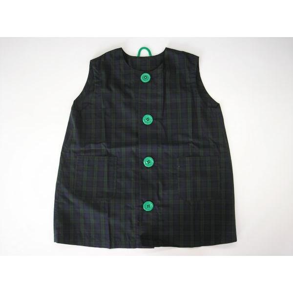 

Smock Sleeveless open-front smock [Kindergarten/Toddler] (Black Watch) 100% cotton Admission Kindergarten Nursery school Elementary school