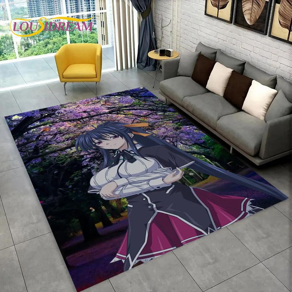 Alfombra Sexy Anime High School D×D, Alfombra para el Hogar Sala de Estar Dormitorio Sofá Felpudo Decoración, Alfombra de Juego Antideslizante 3D para Niños