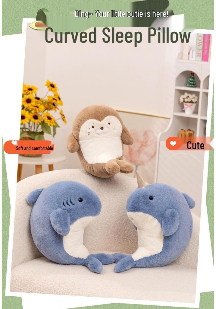 Cute Plush Shark, Seal, and Narwhal Toy Pillow - Perfect Gift for Kids