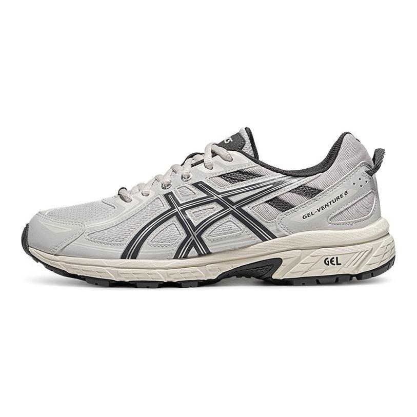 ASICS Gel Venture 6 Breathable Low top Running Shoes Men's Gray White Sneakers 1011B550-022