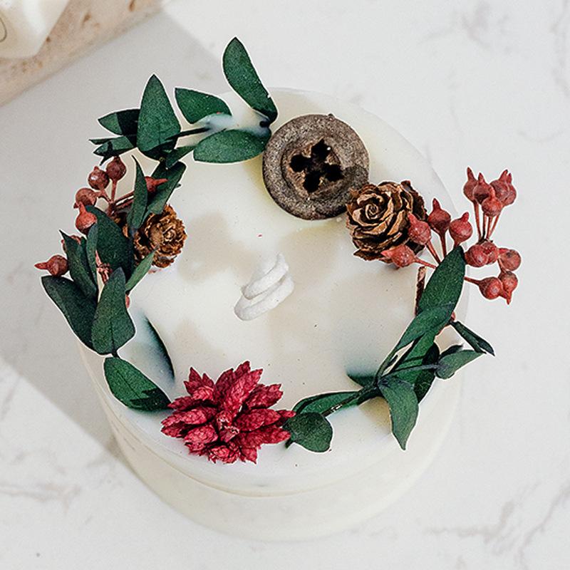 Forest Dried Flower Scented Candles, Scented Handmade Souvenirs, Scented Dried Flower Candles Sea Salt Sage