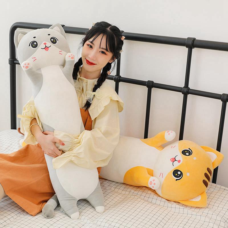 Cute and Soft Long Cat Plush Toy Ultra Kawaii Cat Hug Pillow Body Animal Sleeping Companion Kids Birthday Gift