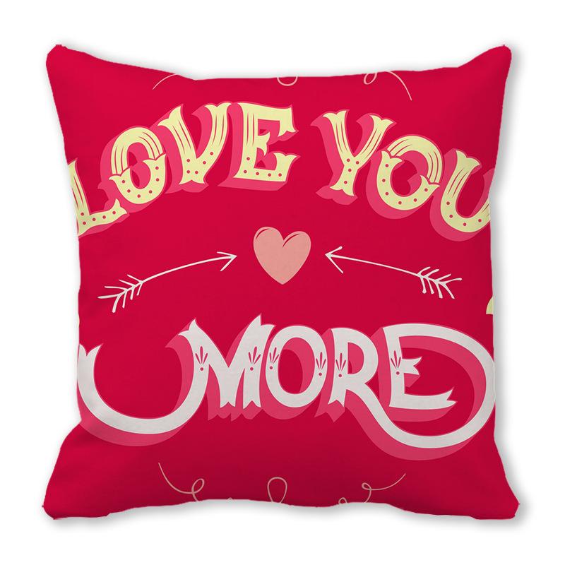 Home Decor Red Heart Patterns: Love themed Pillow Covers Pattern Cushion Cover Suitable for Sofa Bedroom Car Pillow Cover