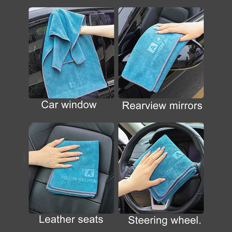 Large 35x75cm Car Wash Towel Absorbent Coral Velvet Ultra-Soft Drying Cloth Car Detailing Household Cleaning Tools