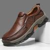 Men's Leather Casual Shoes, Size 48 – Soft Sole for Middle-Aged and Elderly, Spring/Summer Driving