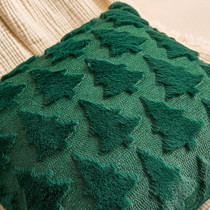 Christmas Tree Pillow Cover Christmas Plush Festive Home Decoration Sofa Cushion Pillowcase