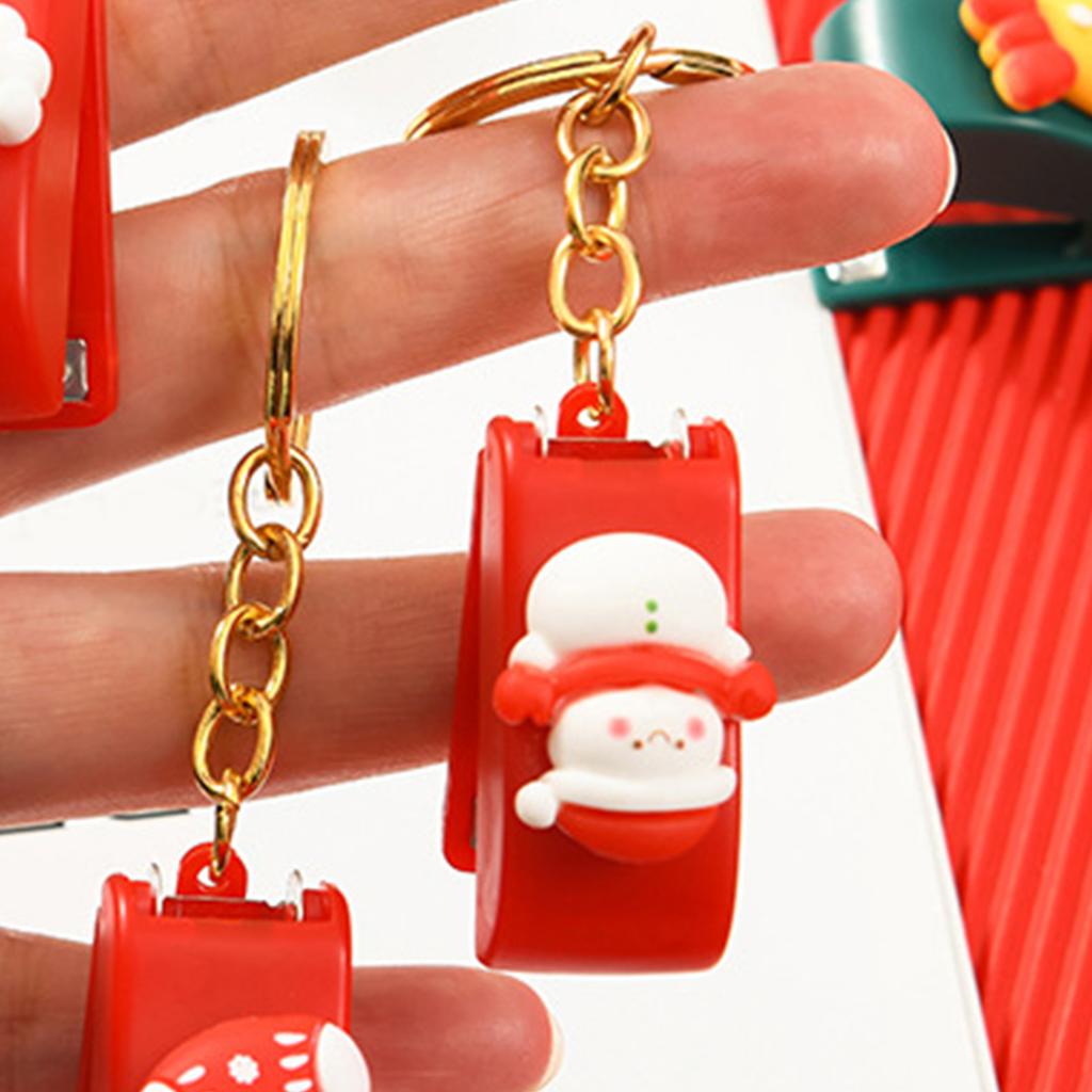 Stapler Multipurpose Cute Cartoon 10 Sheets Capacity Small Manual Table Stapler with Keychain for Christmas Present School