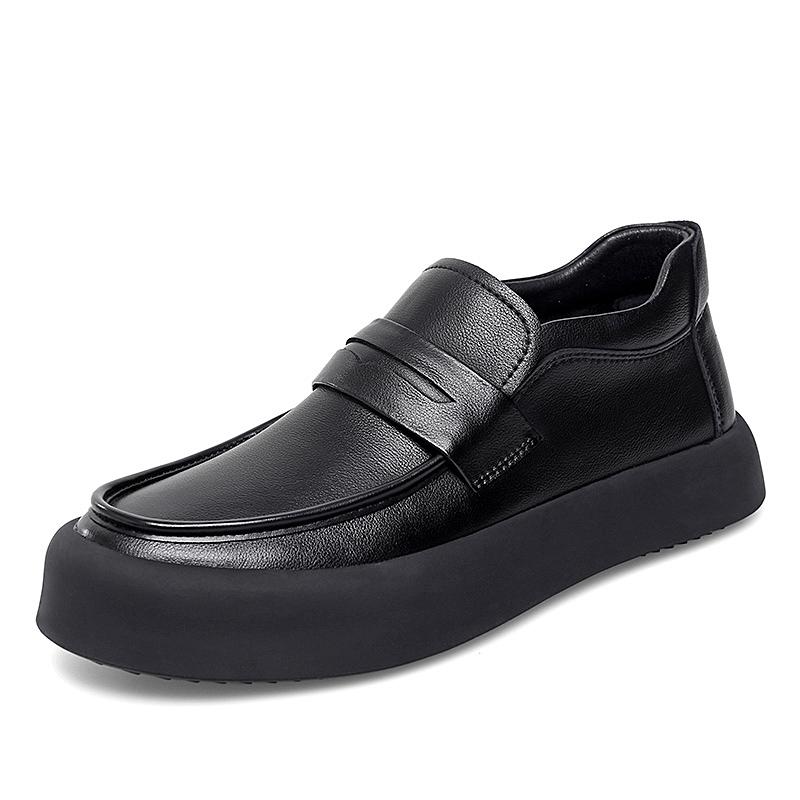 Fashion Black Dress Leather Shoes Personality Men's Loafers Party Wedding Business Shoes New Fashion Male Slip On Flats Simple Moccasins