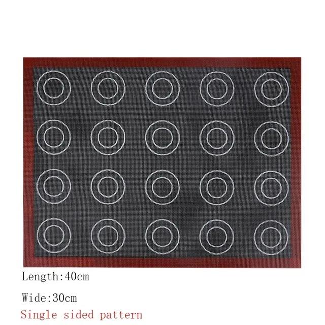 Aomily Silicone 30x40cm Two Sided In One Printing Macaroon Puff Baking Mat Non Stick Pastry Oven Cake Perforated Sheet Liner Mat