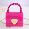 Women Handbag with Chain Strap Heart Clasp Mini Crossbody Bag Girls Cute Crossbody Purse for Street Dating Shopping