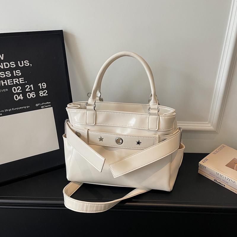 PU Tote Bag Women Fashion Handbag with Star Detailing Crossbody Shoulder Bag for Daily Use